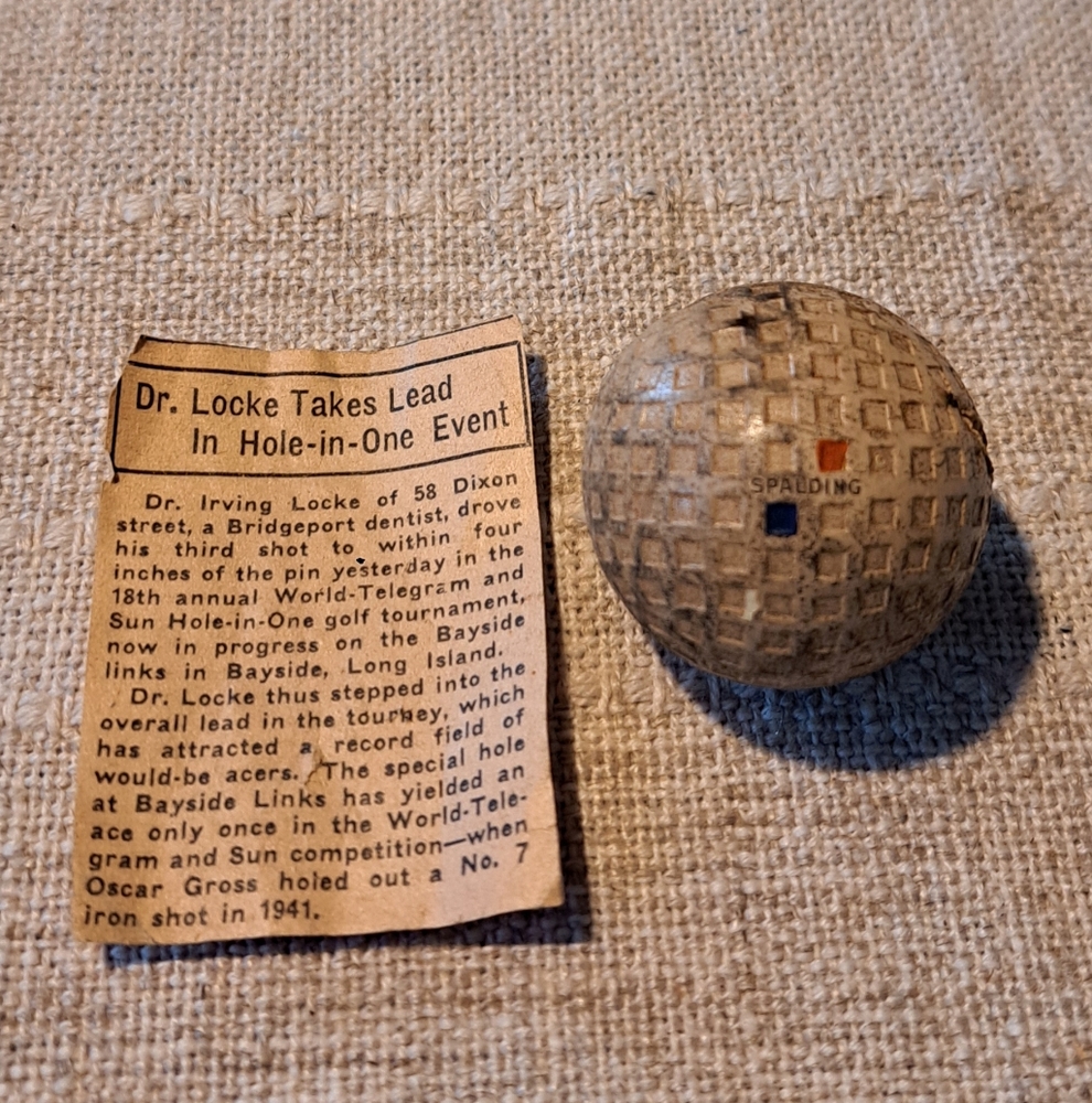 Antique Kro-flite Spaulding Square Mesh Golf Ball With Story